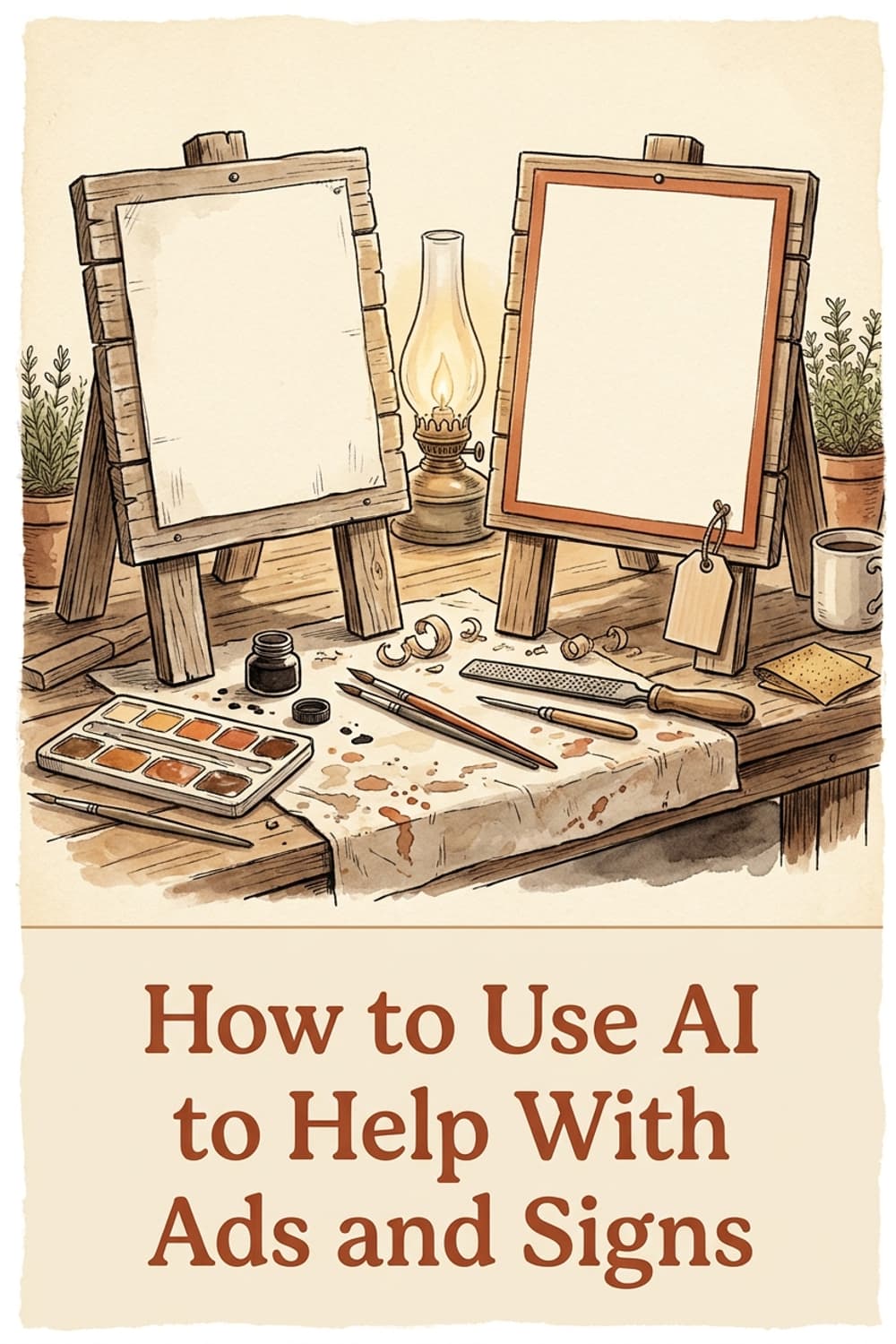 Pinterest pin: Make Ads and Signs with AI