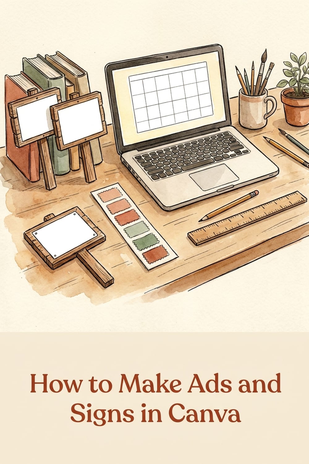 Pinterest pin: How to Make Ads and Signs in Canva