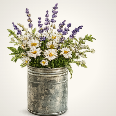 Cut-flower bunches, a farm stand product card