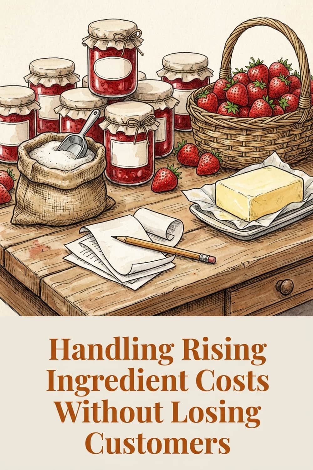 Pinterest pin: Handling Rising Ingredient Costs Without Losing Customers